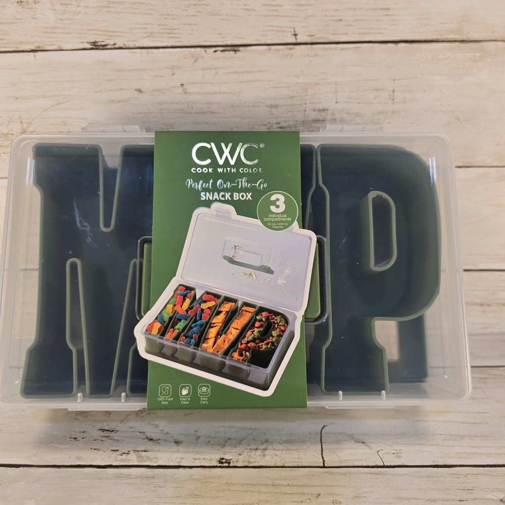Cook With‎ Color MVP Snack Box Divided Serving Tray On-The-Go Snackle Box Green